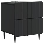 vidaXL Cabinet de chevet avec tiroir 2 Pièces Noir 43 x 34 5 x 49 5 cm