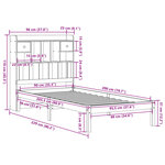vidaXL Lit bibliothèque sans matelas 90x200 cm bois de pin massif