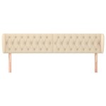 vidaXL Tête de lit avec oreilles Crème 183x23x78/88 cm Tissu