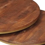 vidaXL Tables basses gigognes 3 Pièces Bois de mangue massif et acier