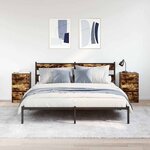 vidaXL Tables de chevet avec 3 tiroirs 2 Pièces chêne fumé 39x35x65 cm