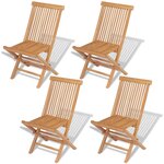 vidaXL Chaises pliables de jardin lot de 4 Bois de teck solide
