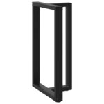 vidaXL Pieds de table de bar en forme de T  2 pièces  noir  60 x 35 x (100-101) cm  acier