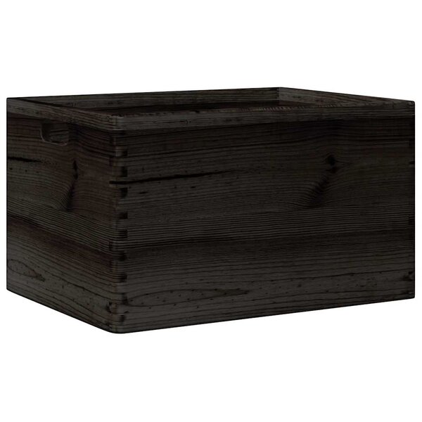 vidaXL Boîte en bois avec poignées noir 40x30x23 cm bois de pin massif