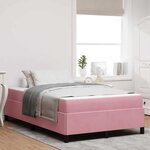 vidaXL Cadre de lit avec matelas Rose et blanc 120 x 200 cm Velours