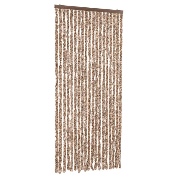 vidaXL Rideau anti-mouches beige et marron foncé 56x185 cm chenille