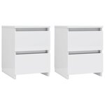 vidaXL Tables de chevet 2 Pièces Blanc brillant Bois d’ingénierie