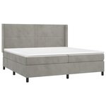 vidaXL Sommier à lattes de lit et matelas Gris clair 200x200cm Velours