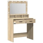 Coiffeuse vidaXL avec lumière LED Chêne Sonoma 79x41x135 cm