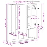 vidaXL Armoire Miroir de Salle de Bain Chêne artisan 60 x 14.5 x 70 cm