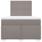 vidaXL Sommier à lattes de lit avec matelas taupe 120x190 cm tissu