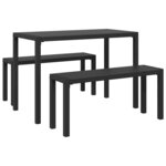 vidaXL Ensemble de salle à manger pour jardin 3 Pièces Anthracite Acier