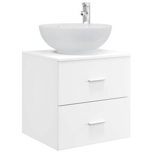 vidaXL Vanité de lavabo mural Blanc 49 5 x 44 5 x 66 5 cm