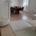 Tapis blanc contemporain en laine - 80 x 140 cm