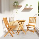 vidaXL Ensemble bistro de jardin 3 Pièces Marron Bois d'acacia massif