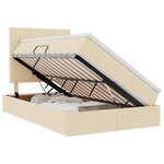 vidaXL Lit avec rangement et matelas Crème 120 x 200 cm tissu