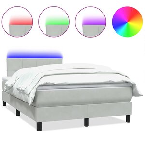 vidaXL Sommier à lattes de lit avec matelas et LED rose 90x220 cm velours