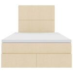 vidaXL Lit avec rangement et matelas Crème 120 x 190 cm tissu