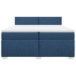 vidaXL Sommier à lattes de lit avec matelas Bleu 200x200 cm Tissu
