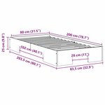 vidaXL Cadre de lit surélevé Marron 80 x 200 cm Bois massif en pin