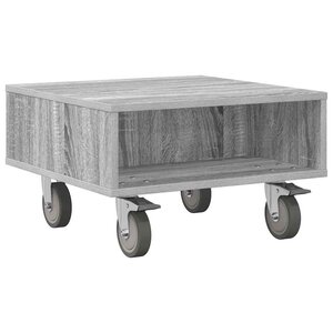 vidaXL Table d'appoint avec roues Gris Sonoma 50 5 x 50 x 30 cm