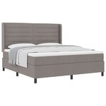 vidaXL Lit à ressorts avec matelas Taupe 180 x 200 cm tissu