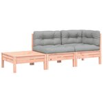 vidaXL Canapé de jardin et coussins repose-pied bois massif douglas