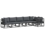 vidaXL Ensemble de canapé de jardin 6 Pièces Noir 70 x 70 x 32 cm