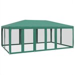 vidaXL Tente de fête avec 10 parois latérales en maille vert 6x4m PEHD