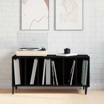 vidaXL Meuble à vinyles Chêne noir 100 x 38 x 48 cm Bois d'ingénierie