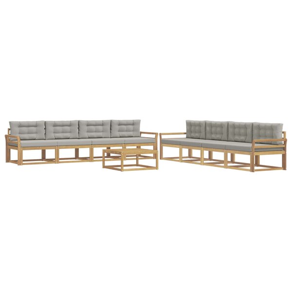 vidaXL Ensemble de canapés d'extérieur 9 pc Blanc et gris clair