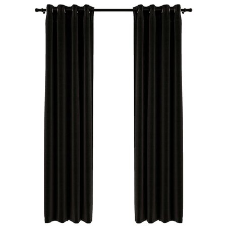 vidaXL Rideaux occultants Aspect de lin 2 Pièces Anthracite 140x245 cm