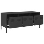 vidaXL Meuble TV noir 101 5x39x43 5 cm acier laminé à froid