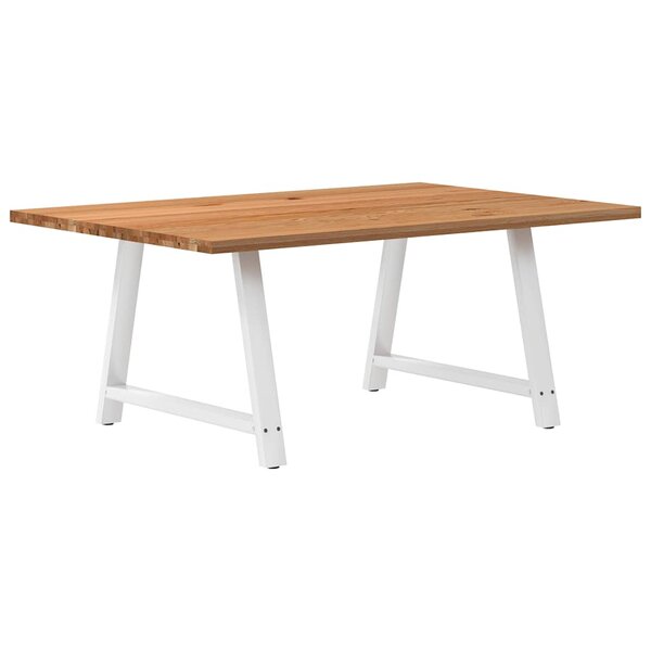vidaXL Table à manger marron clair bois de chêne massif rectangulaire
