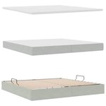 vidaXL Lit de Rangement Gris clair 200 x 200 cm Velours