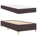 vidaXL Cadre de lit avec matelas Marron foncé 90 x 190 cm tissu