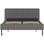 Lit adulte SIME - 140 x 190 cm - Sommier inclus - Gris