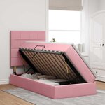 vidaXL Lit avec rangement et matelas Rose 100 x 200 cm Velours