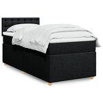 vidaXL Sommier à lattes de lit et matelas Noir 80x200 cm Tissu