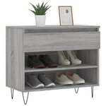 vidaXL Armoire à chaussures Sonoma gris 70x36x60 cm Bois d'ingénierie