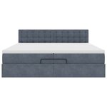 vidaXL Cadre de lit ottoman avec matelas gris foncé 200x200 cm velours