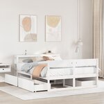 vidaXL Cadre de lit sans matelas blanc 135x190 cm bois de pin massif