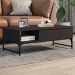 vidaXL Table basse noir 100x50x35 cm bois d'ingénierie et métal