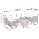 vidaXL Salon de jardin avec coussins 8 Pièces beige résine tressée