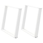 vidaXL Pieds de table à manger en U 2 pièces Blanc 90 x (72-73) cm Acier