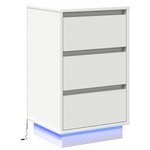 vidaXL Cabinet de chevet Blanc 39 x 34 5 x 65 cm Bois d'ingénierie