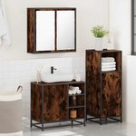 vidaXL Ensemble de meubles de salle de bain 3 Pièces Chêne fumé