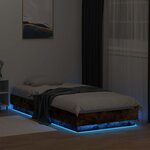 vidaXL Cadre de lit avec LED Chêne fumé 80 x 200 cm Bois d'ingénierie
