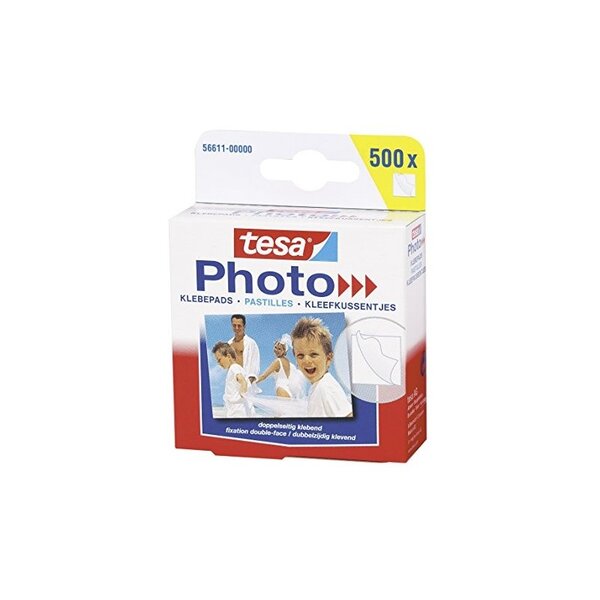 tesa Photo Pastilles adhésives pour photos  blanc  fixation