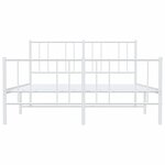 vidaXL Cadre de lit métal sans matelas et pied de lit blanc 120x200 cm